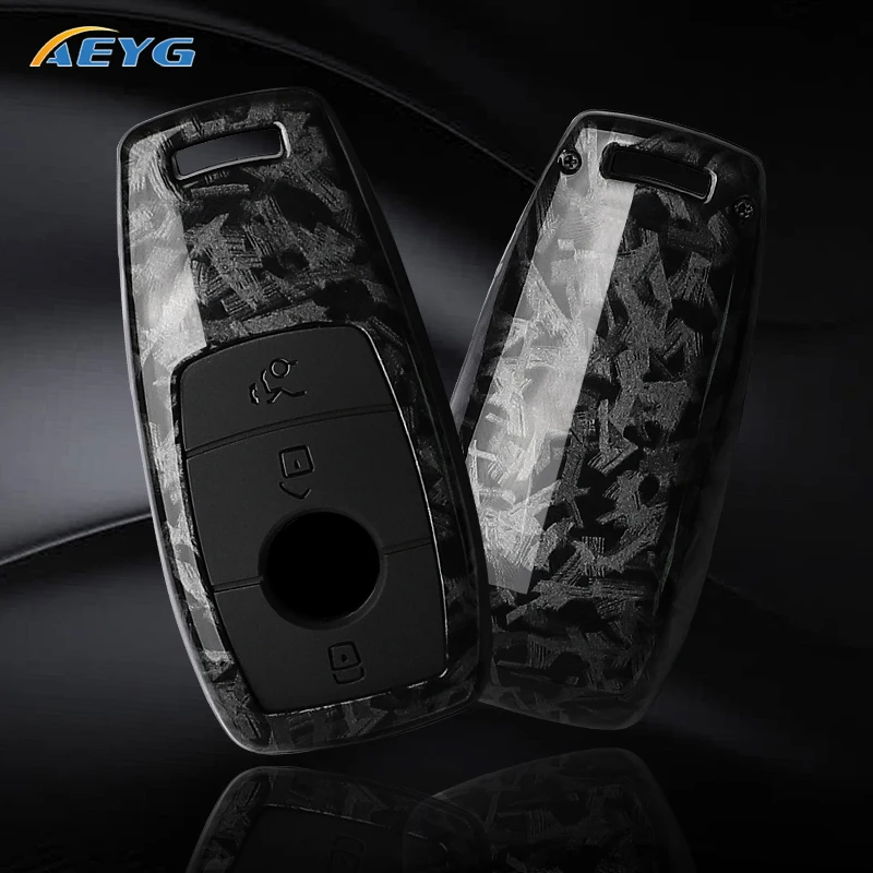 For Mercedes Benz E S G Class GLC CLE CLA GLB GLS W177 W205 W213 W222 X167 AMG E200 ABS Carbon Fiber Car Key Case Cover Shell