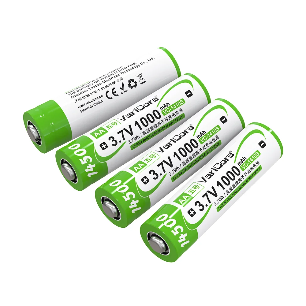 AA 14500 리튬이온 배터리 (팁) 3.7V 1000mAh 충전식 공구 배터리 파워 배터리 A급 품질 VVV