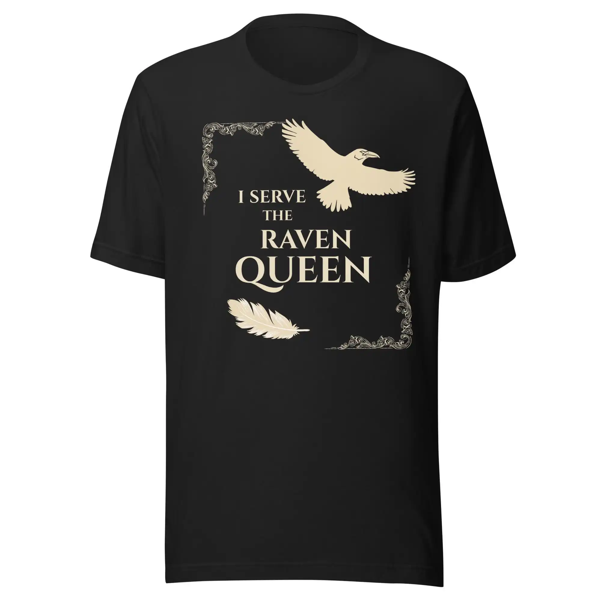 I Serve The Raven Queen Shirt  Fantasy RPG T-Shirt  Gothic Raven Apparel  Tabletop Gaming Gift  Dark Fantasy Tee t-shirt