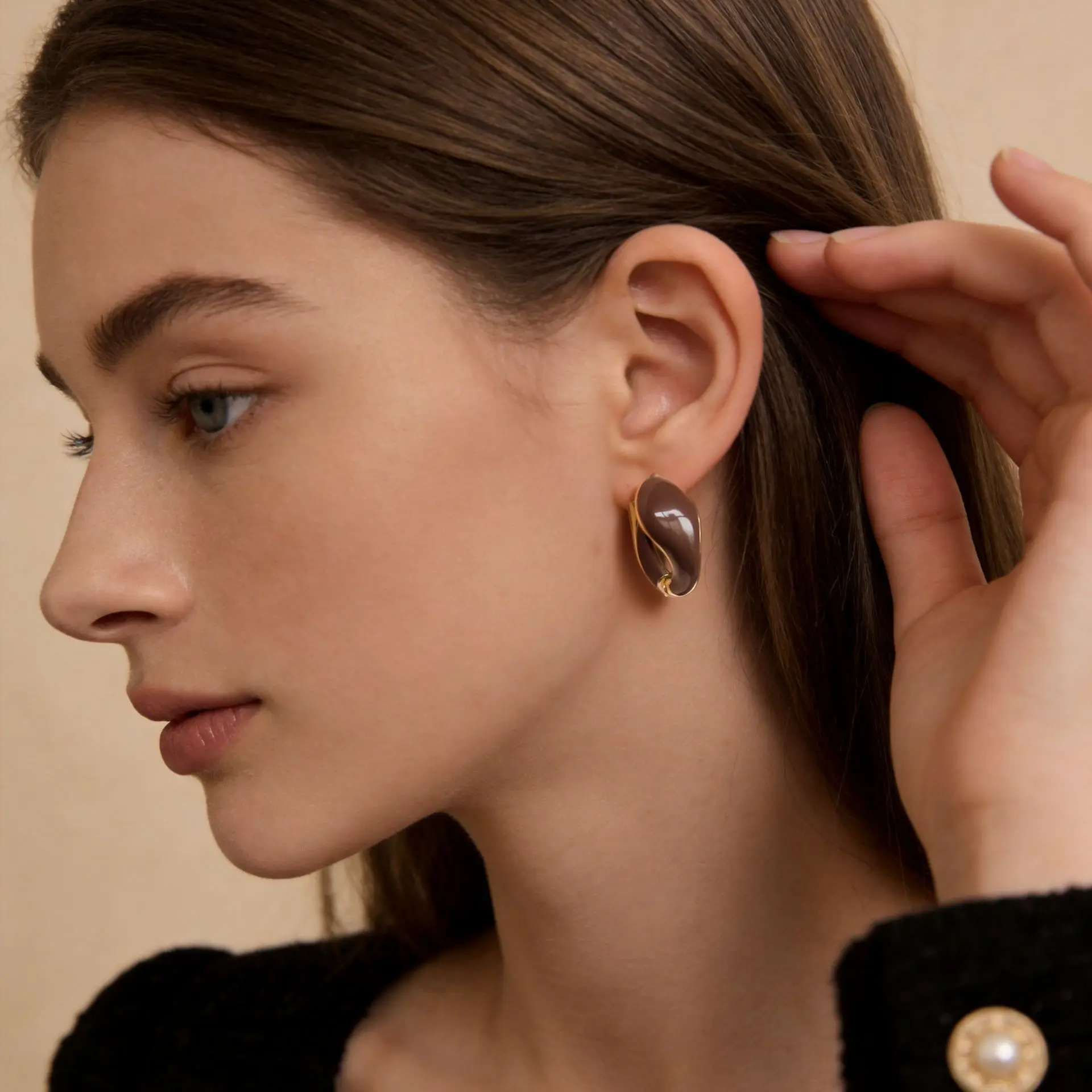 New Arrival High Grade Niche Style Round Hoop Ear Buckles for Women, Fashion Trend Light Luxury Daily Commute Versatile Earrin