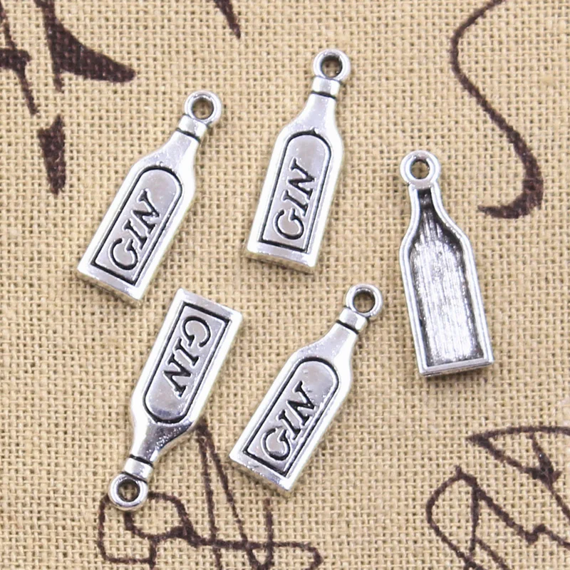 20pcs Charms Wine Gin 21x7mm Antique Silver Color Pendants Making DIY Handmade Tibetan Finding Jewelry