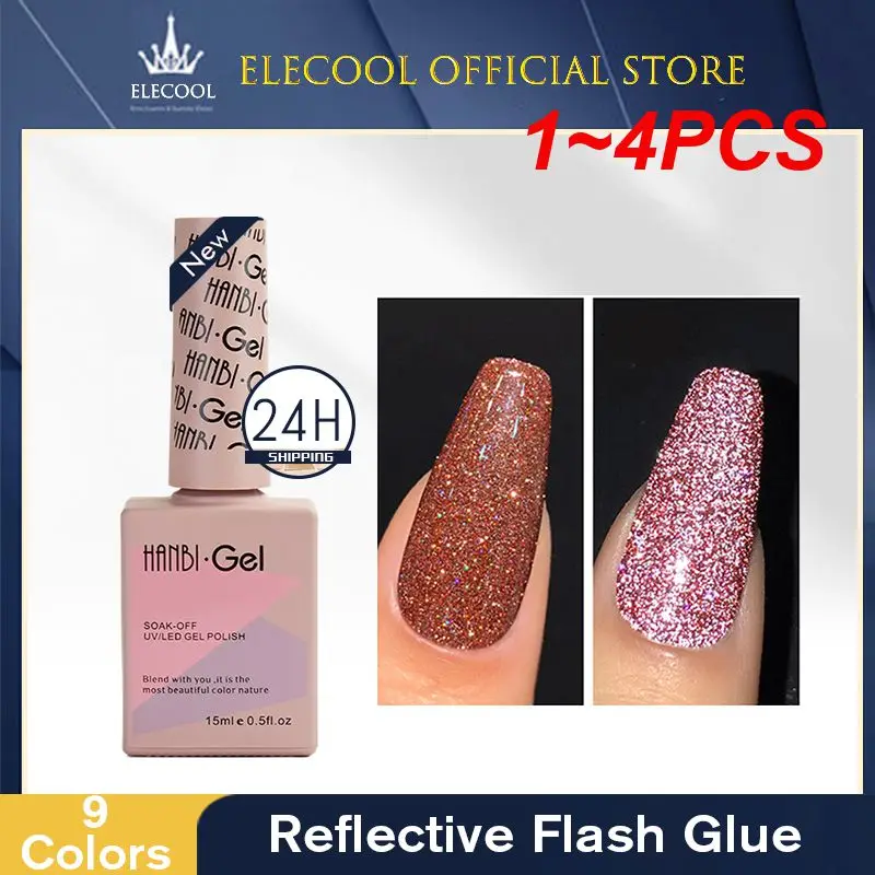 1~4PCS Reflective Glitter Nail Polish Gel Sparkling Shiny Nail Gel 18 Colors Nail Art Gel Nail Polish Manicure Nail Varnish