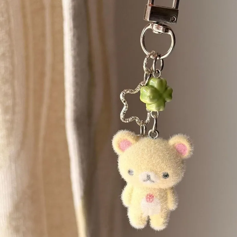 Rilakkuma Ccd hangend touw cartoon schattig gevlokt mobiele telefoon charme sleutelhanger tas decor verrassingscadeau voor meisjes speelgoed figuur
