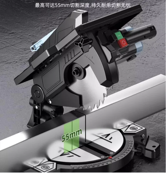 Miter Saw Aluminum Wood Plastic Woodworking Tabletop Composite Miter Saw for Aluminum Cutting Precision Cutting Saw