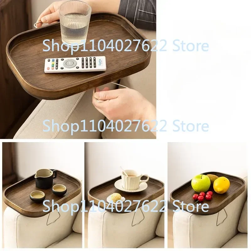 أريكة قابلة للطي مسند ذراع مشبك على الطاولة ، أريكة خشبية صينية ذراع ، طاولات أريكة ، طاولات تلفاز جانبية لتناول الطعام والشرب