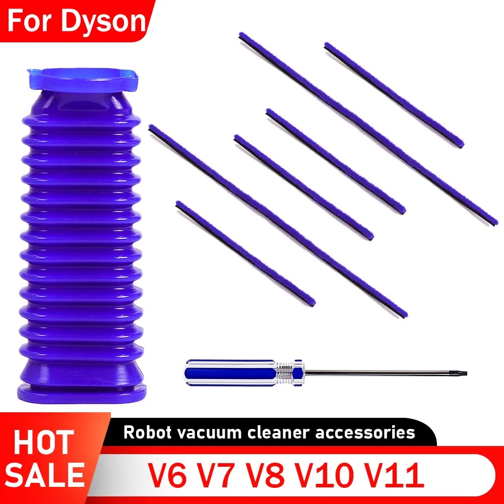 Weiches Samtstreifen-Schlauchset für Dyson V6 V7 V8 V10 V11 Roboter-Staubsauger-Zubehör, effiziente Reinigung, Bodenbürstenrolle, blauer Schlauch