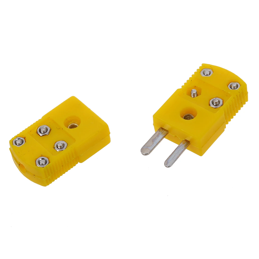 Yellow Plastic Shell K Type Thermocouple Plug Socket Connector Set