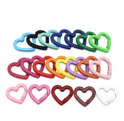 5pcs Metal Heart Shape Ring Openable Keyring Leather Craft Bag Belt Strap Buckle Trigger Snap Clasp Clip Connector Accessory