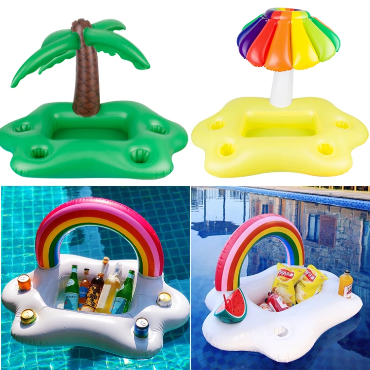 Inflatable Rainbow Cloud Ice Tray Iced Salad Tray Water Drink Cup Tray Pool Party Supplies Photo Props