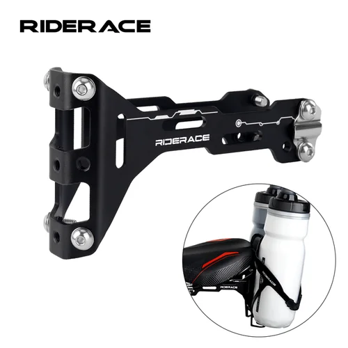 Imagen 1 del producto RIDERACE-Adaptador de soporte para botella de agua de bicicleta, aleación de aluminio, hervidor de agua para Ciclismo de Carretera, soporte de montaje para asiento de bicicleta de extensión
