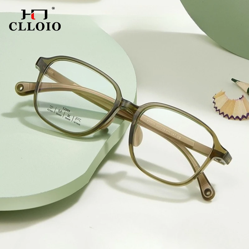 

CLLOIO Lightweight Kids Myopia Learn Eyewear Anti-slip Silicone TR90 Square Children Optical Frame Customizable Prescription