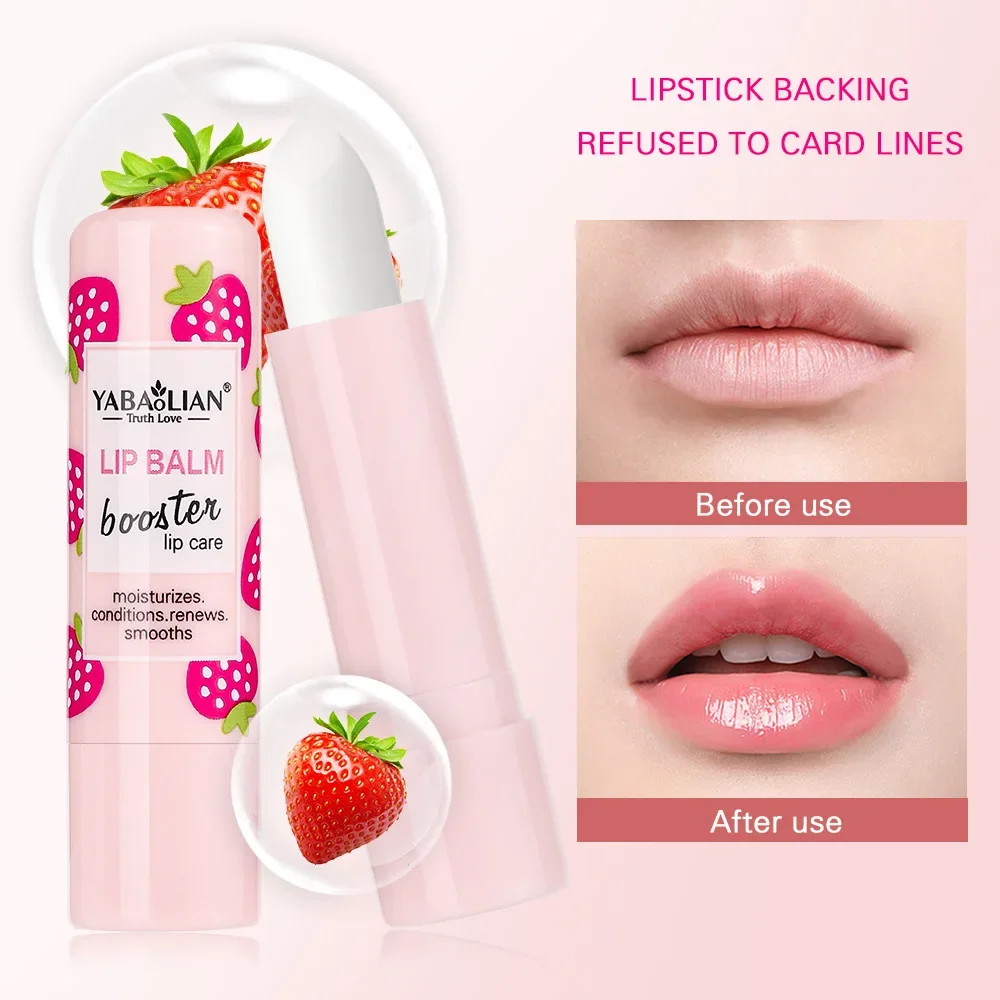 Fruity Lip Blam Apple Strawberry Lemon Grape Lip Balm Deep Nourish Hydrating Clear Lip Balm Lips Care  liquid lipstick  makeup