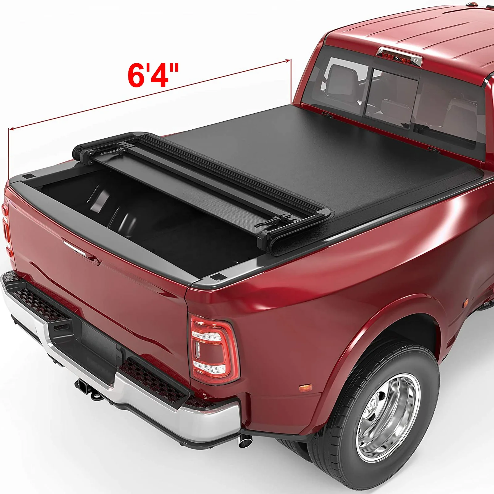 Soft four fold dodge ram tonneau covers Truck Bed Tonneau Cover  for Dodge Ram No Ram Box 1500 2500 3500 6\'4\