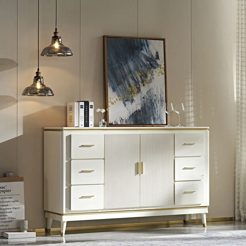 

Entrance light luxury rock slab living room drawer partition decoration simple storage storage side against the wall