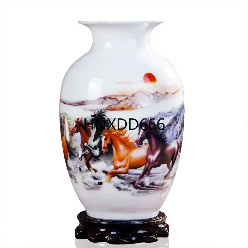 مزهرية سيراميك لتزيين تأثيث المنزل، الحرف اليدوية، طاولة القصر، وعاء الزهور المزيفة، الحلي، مزهرية زهور فلوريرو، ارتفاع 23 سم