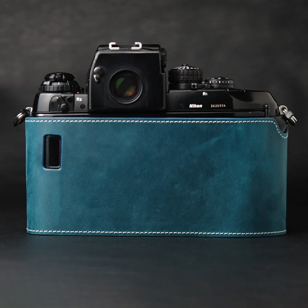 Echt Echt Leer Half Camera Case Tas Cover Voor Nikon F4 Case F3/F2/F/FM2/FM3A Case Camera Tas Fotografie Accessoires