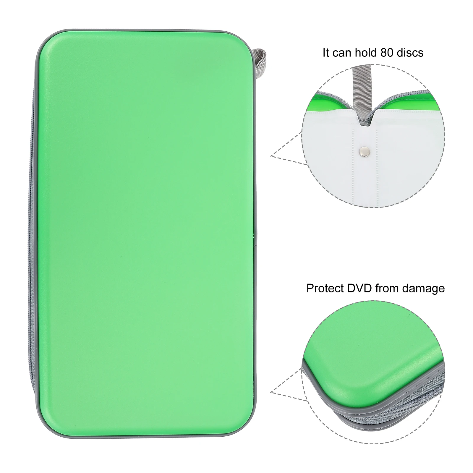

Portable CD Storage Case Large Capacity 80 Discs Zippered Bag Dvd Holders Protective Pouch Anti Scratch Dust Proof Storage