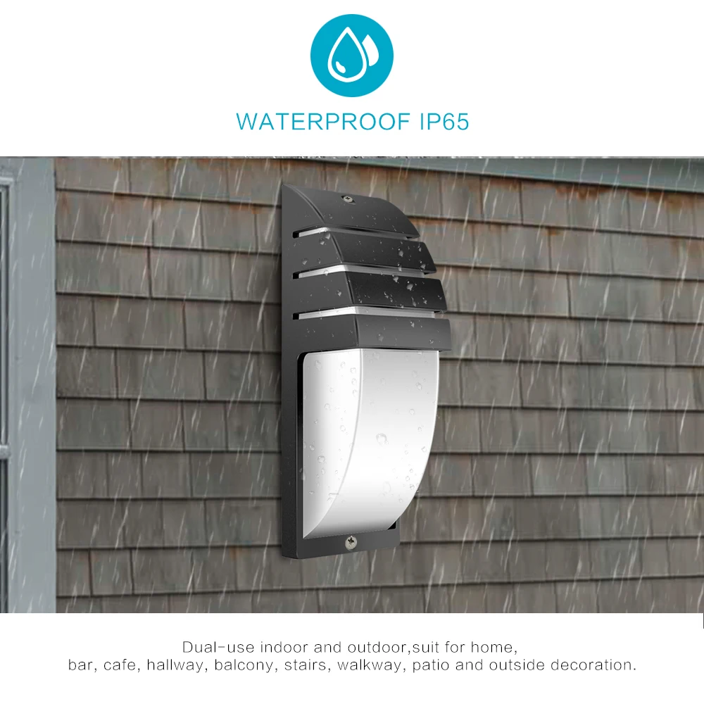 Applique murale LED imperméable conforme à la norme IP65, éclairage d\'extérieur, luminaire décoratif, idéal pour un jardin, une véranda ou un