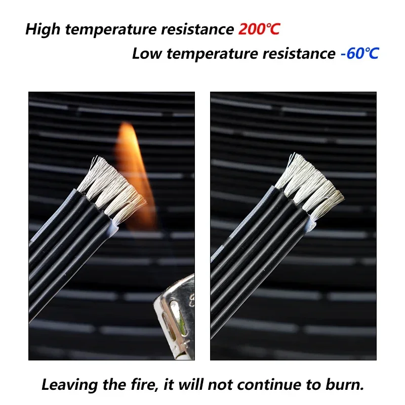 1 ~ 10 متر 30/28/26/24/22/20 AWG سلك متوازي من السيليكون الناعم 2P/4P/6P/8P/10P/12P/14P كابل نحاسي مرن مقاوم لدرجات الحرارة العالية