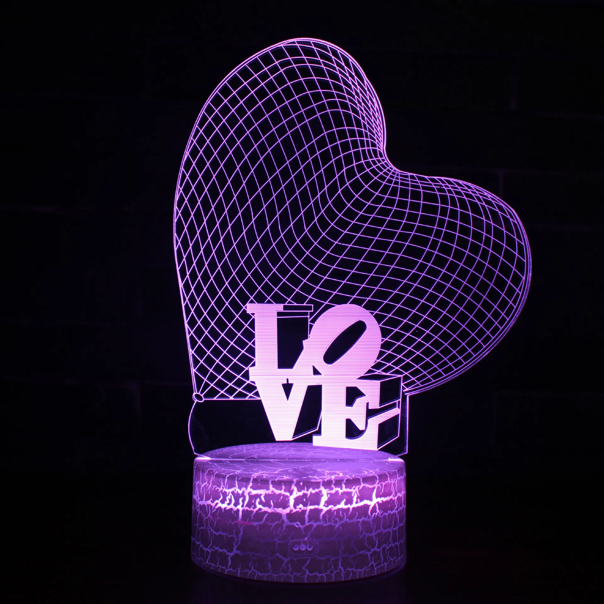 

Прикроватные 3d лампы Love, креативные подарочные огни на день рождения, белая основа, милые 7-цветные 3d рождественские украшения, подарочные настольные лампы