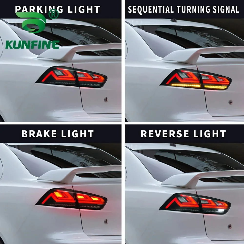 ชุดไฟท้ายรถยนต์สำหรับมิตซูบิชิแลนเซอร์ ปี 2008-2018 ไฟเบรก LED ไฟท้ายรถยนต์แบบ LED อะไหล่แต่ง