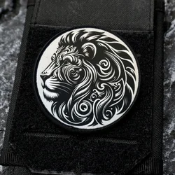Parche táctico león tribal con velcro para mochila y chaleco
