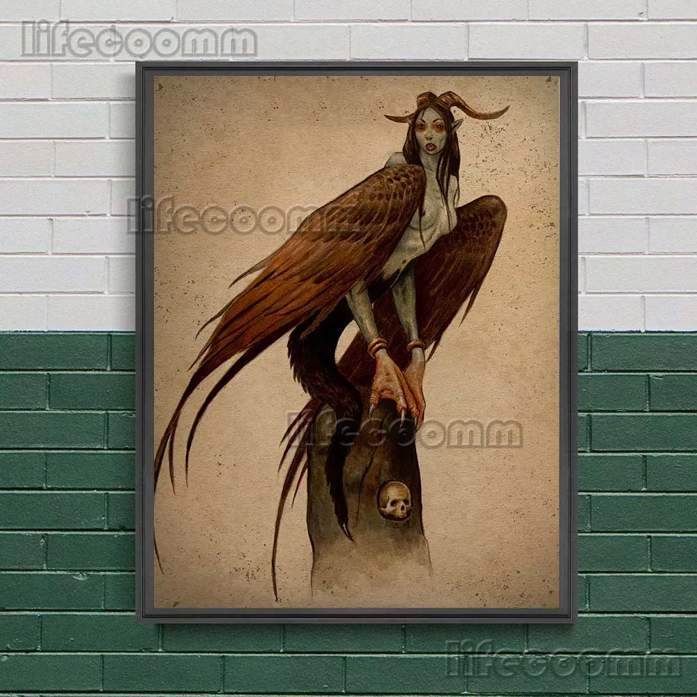 Ancient Shaman Witches And Ghost Priests Vintage Wall Art Home Decor Canvas Painting Curse Doll Witchcraft Art Poster Prints