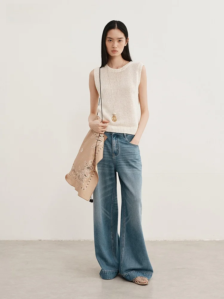 

Comfortable Versatile round Ne Svel Knitted Vest Top Women's Summer New Arrival by Speedy SUPIN Cotton Rayon Blend