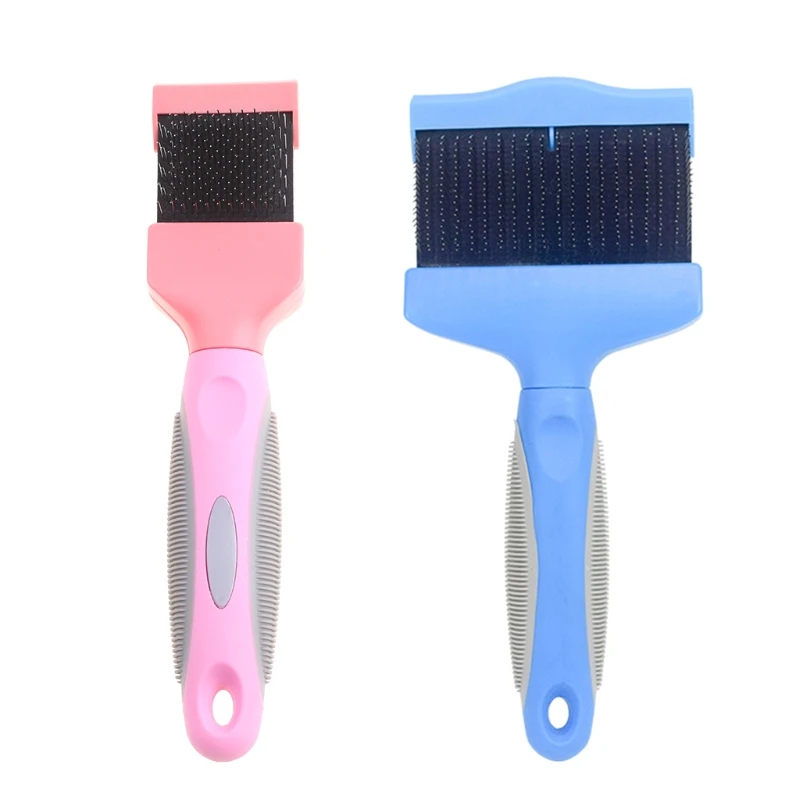 Pet Brush Stainless Steel Pin Fur Detangling Pins Pet Hair Brush Dogs Cats Fur Bristle Grooming Shedding Ergonomic Dropship