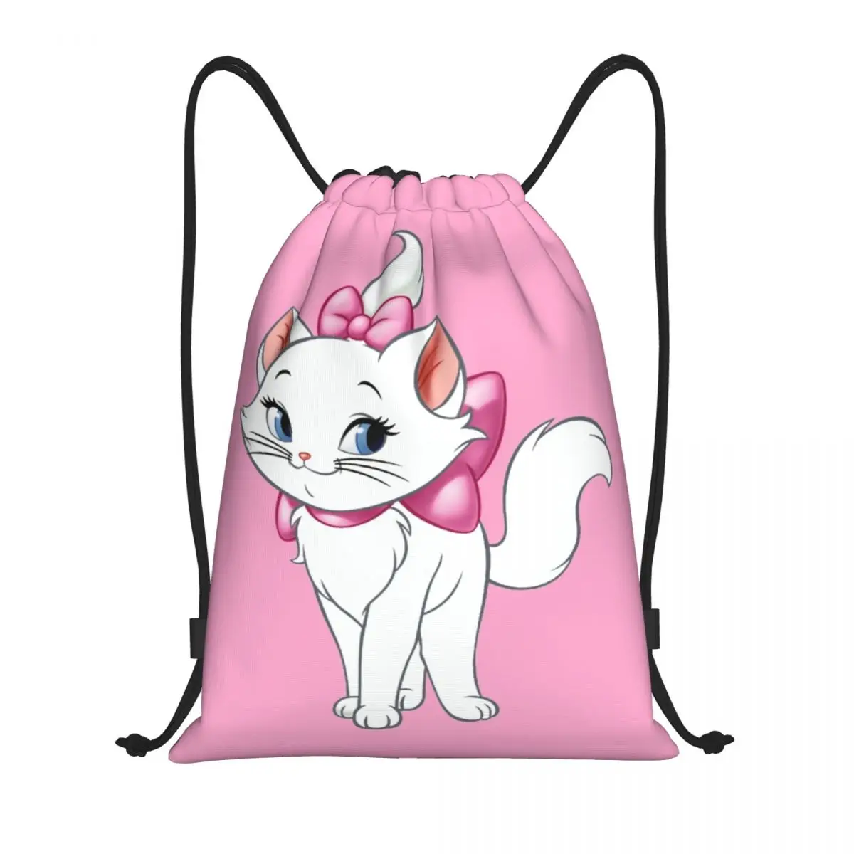 Custom Funny Marie Kitten Drawstring Bags for Training Yoga Backpacks Women Men Kitten Film Sports Gym Sackpack