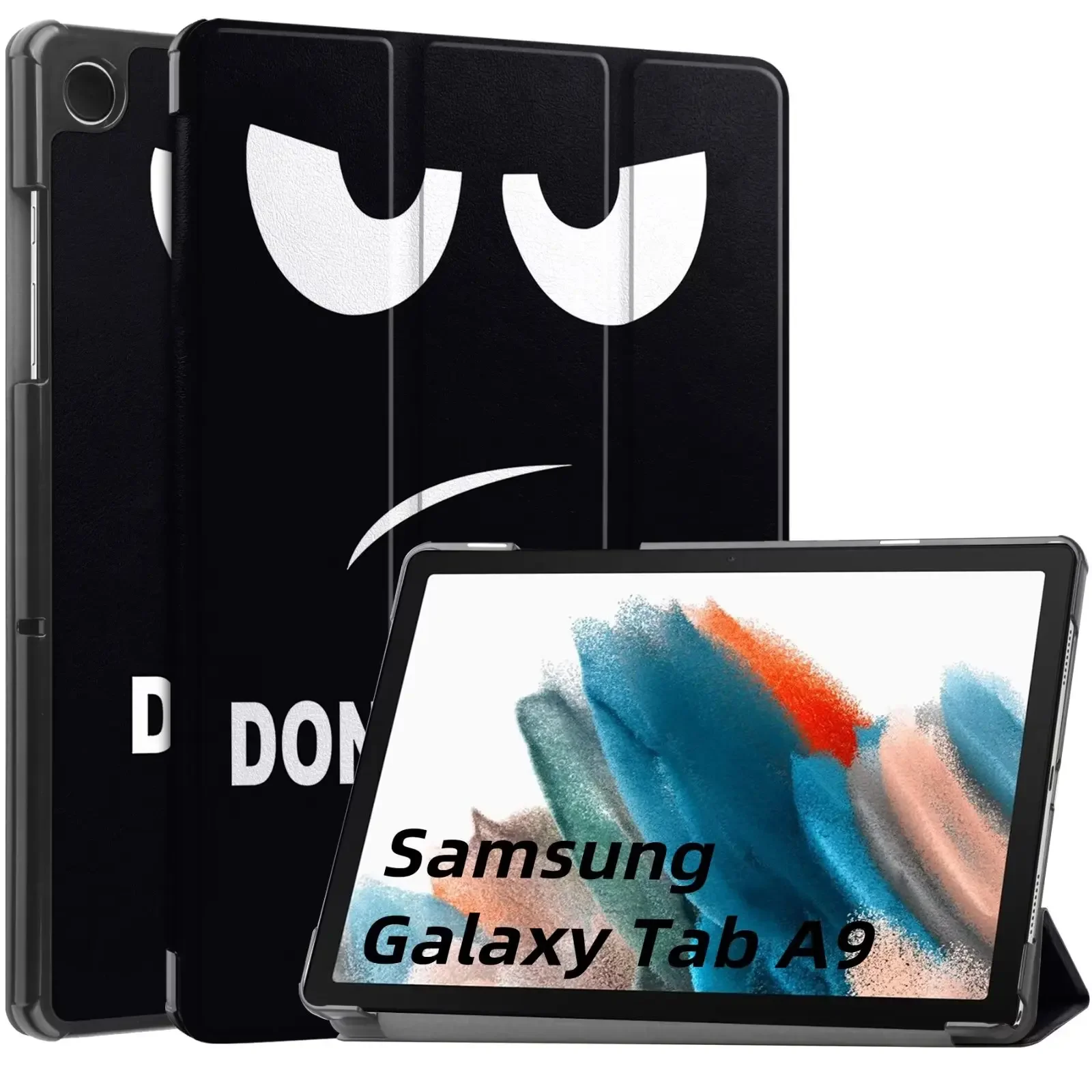 Capa para tablet em couro colorida, ultra fina três vezes, capa para suporte anti-choque, Samsung Galaxy Tab A9 Plus, 11 ", 2023