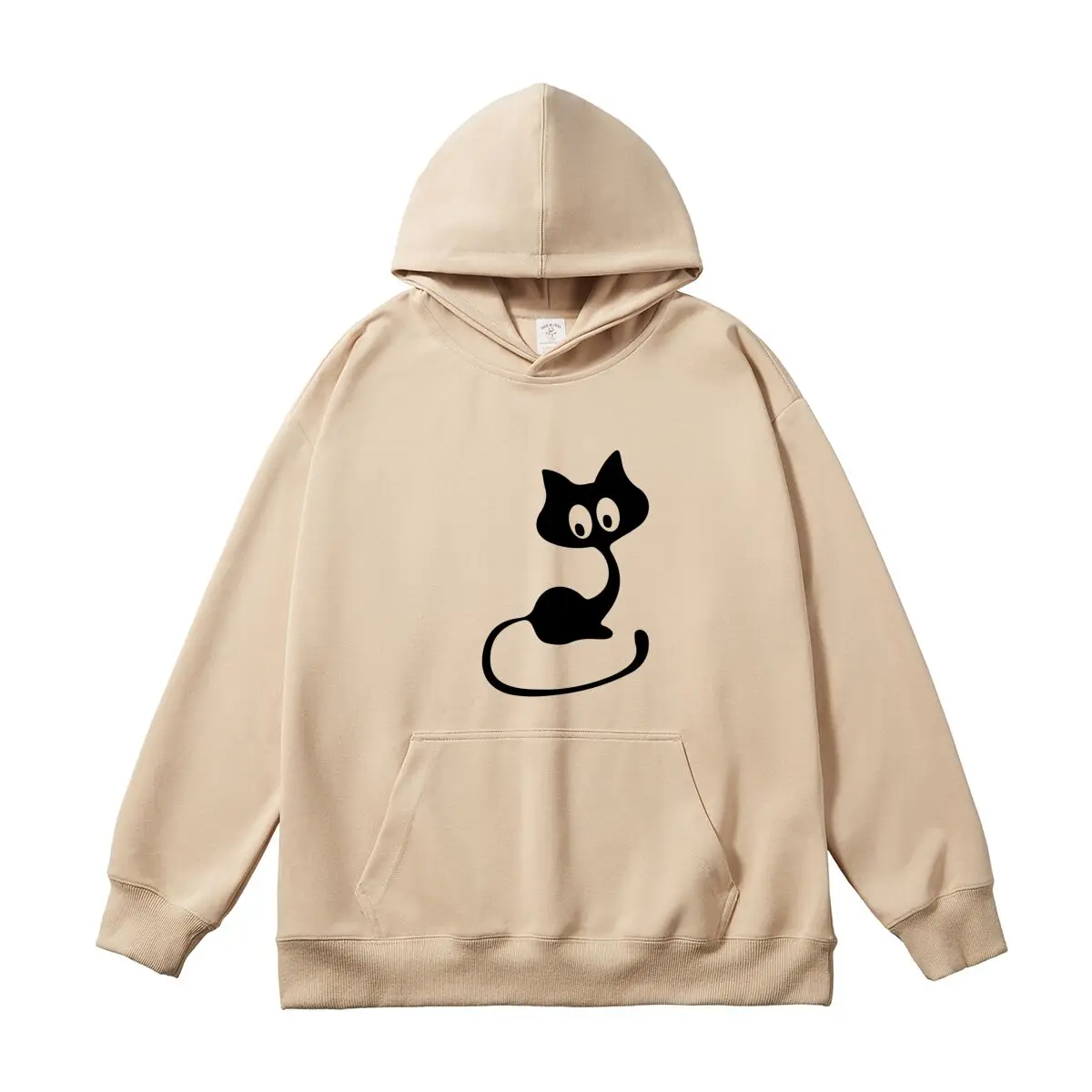 Women Sweatshirt Oversized Women's Hoodies Cartoon Cat Graphic Hooded Pullover Female Classic Autumn Thick Sportswear