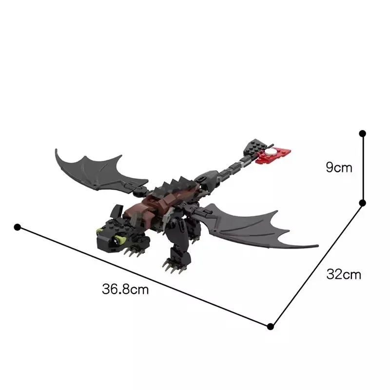 Toothless Dragon Dancing Movie Dragon Building Blocks Set MOC Assemble Model Figure Bricks DIY Toys Children Christmas Gift