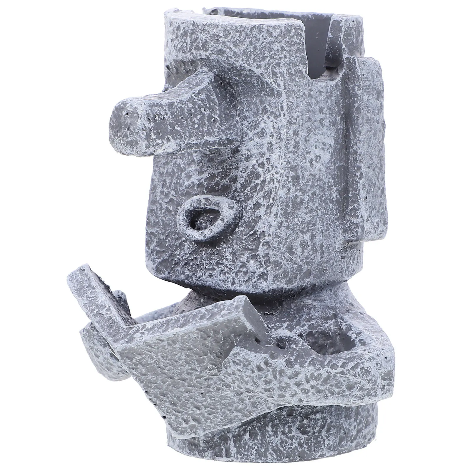 

1Pcs Resin Moai Stone Figure Pencil Holder Eyeglasses Storage Rack Office Desk Organizer Multipurpose Stationery Container