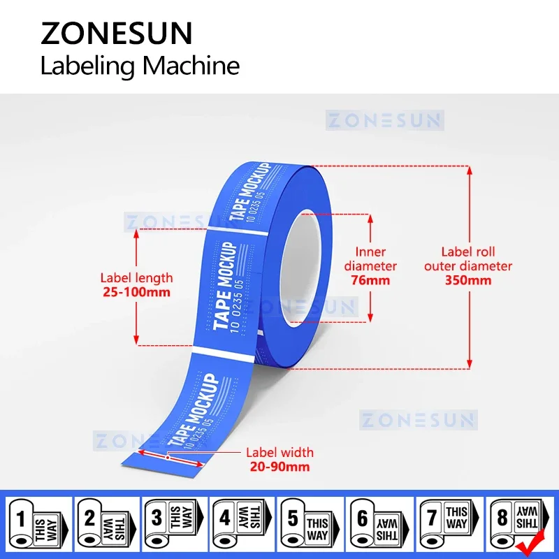 Zonesun Horizontal Tube Labeler with Traying System Lip Balm Label Machine Tube Label Applicator ZS-TBRH100