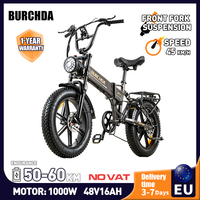BURCHDA R7Pro 1000W Electric Bicycle 4.0 Fat Tire 16Ah Battery 7 Speed E-Mountain Snow Bicycle Adults Urban City Folding Ebike