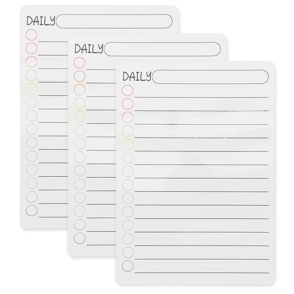 

3Pcs Magnetic Whiteboard Plan Board Erasable Acrylic Dry Erase Board for Fridge Daily Schedule Planner Refrigerator Message