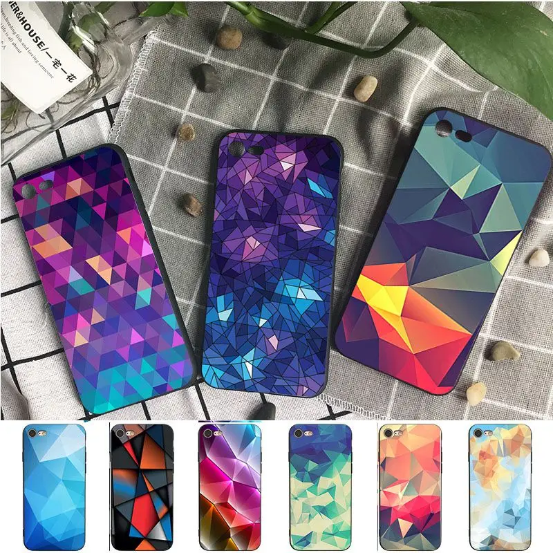 Retail Geometric Diamond Abstract Purple Printing cover for iPhone 15Pro 16pro 13PROmax XR 14plus 11pro 12promax 13mini SE cases