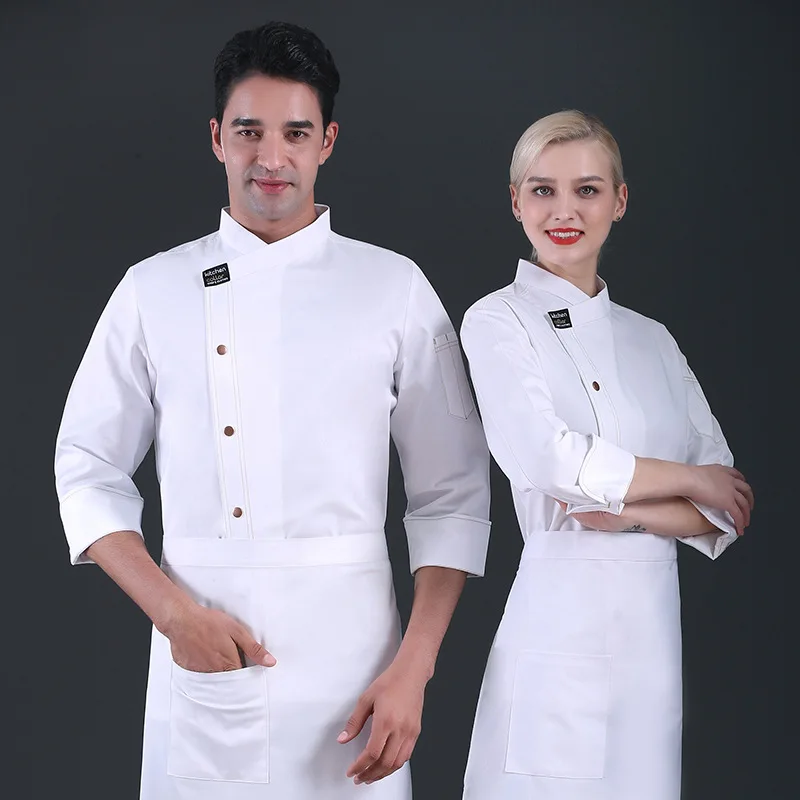 C353 Tuta da chef Manica lunga Uniforme da cucina Abiti da cuoco Cappotto da cuoco Uniformi professionali Giacche da cameriere