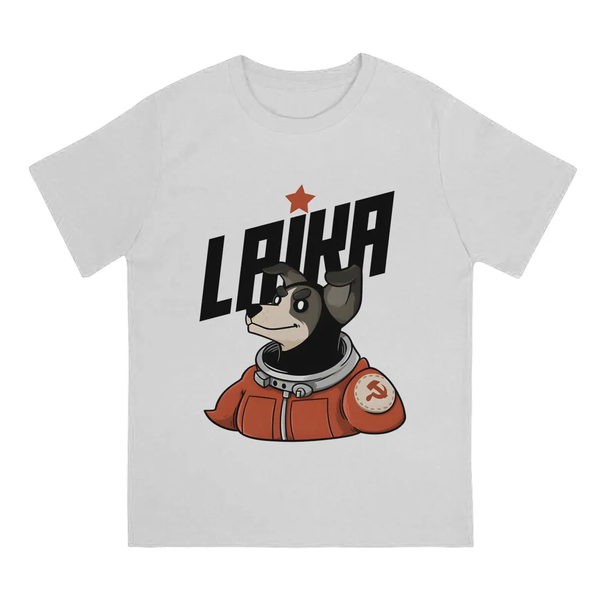 Space Dog Round Collar TShirt Laika first Space Dog Original Polyester T Shirt Men Tops Fashion