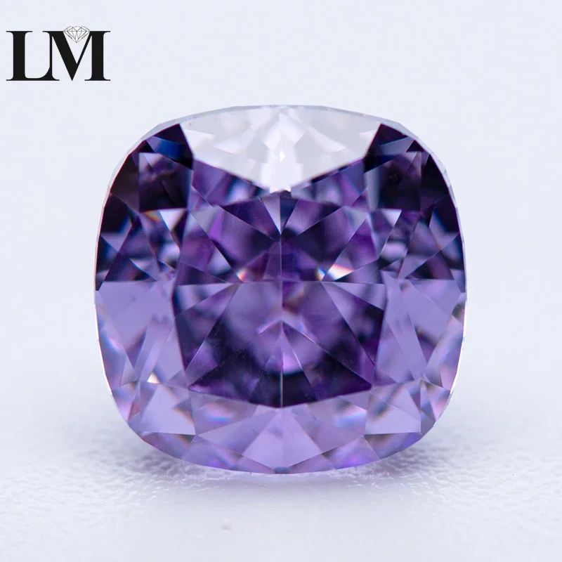 

Cubic Zirconia 5A Grade Light Purple Color Cushion Shape 4k Crushed Ice Cut Loose Lab Synthetic CZ Stone Women Jewelry Making