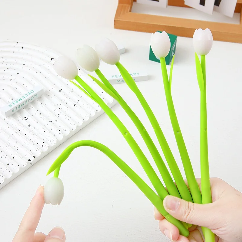 48pcs/lot Creative Color-Changing Tulip Gel Pen Gel Pen Cute 0.5mm Neutral Pen School writing Supplies Promotional Gift