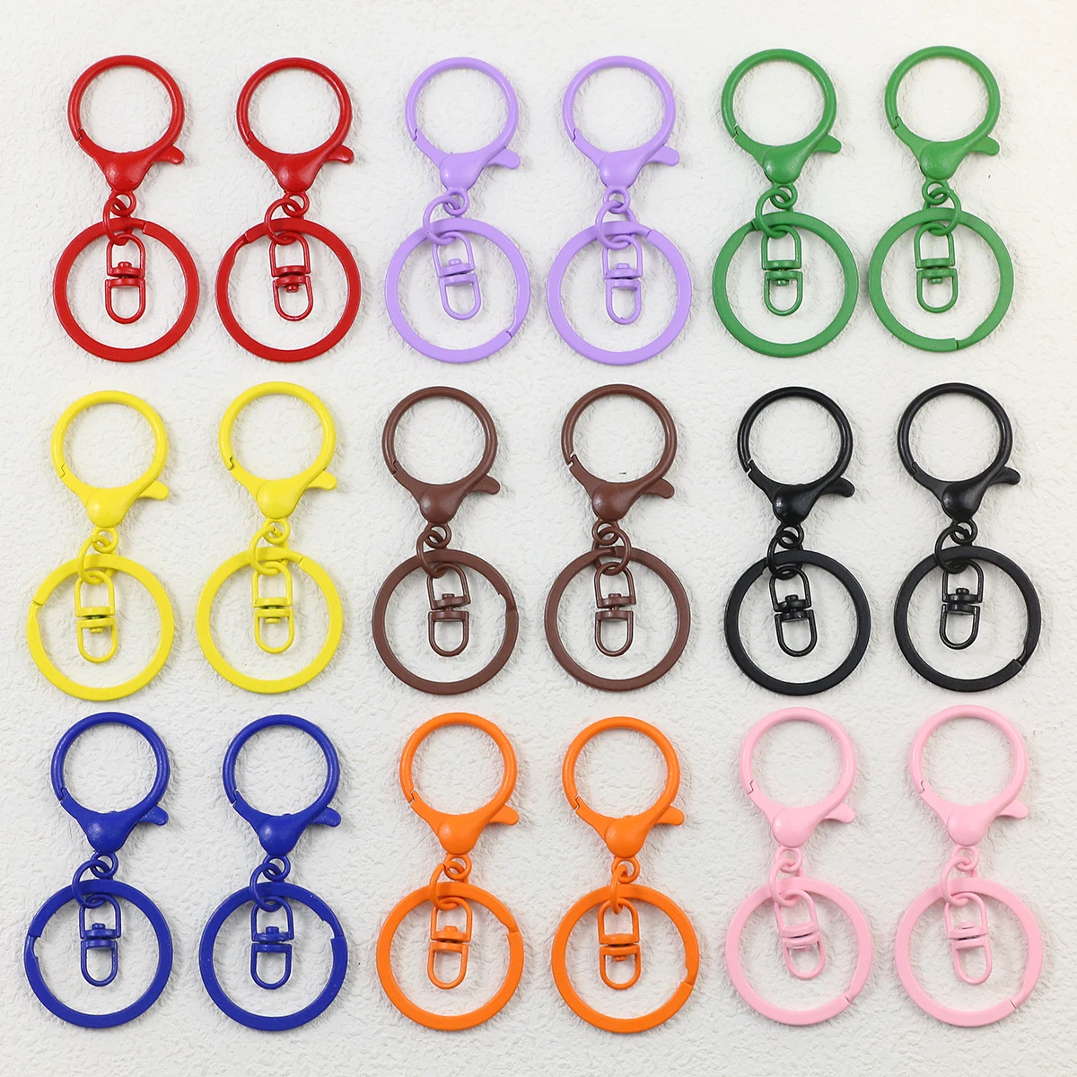 3~6PCS 66MM Colourful Lacquered Lobster Clasp Connecting Ring DIY Zinc Alloy For Making Keychain Pendant Jewelry Accessories