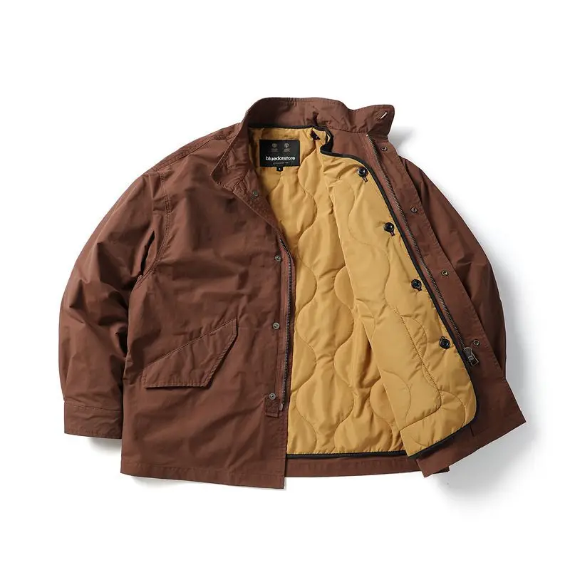 

Two-Piece Cotton Jacket with Inner Lining and Outer Coat, Outdoor Trekking Camp Hiking Travel Blazer Japanese Warm Autumn Winter