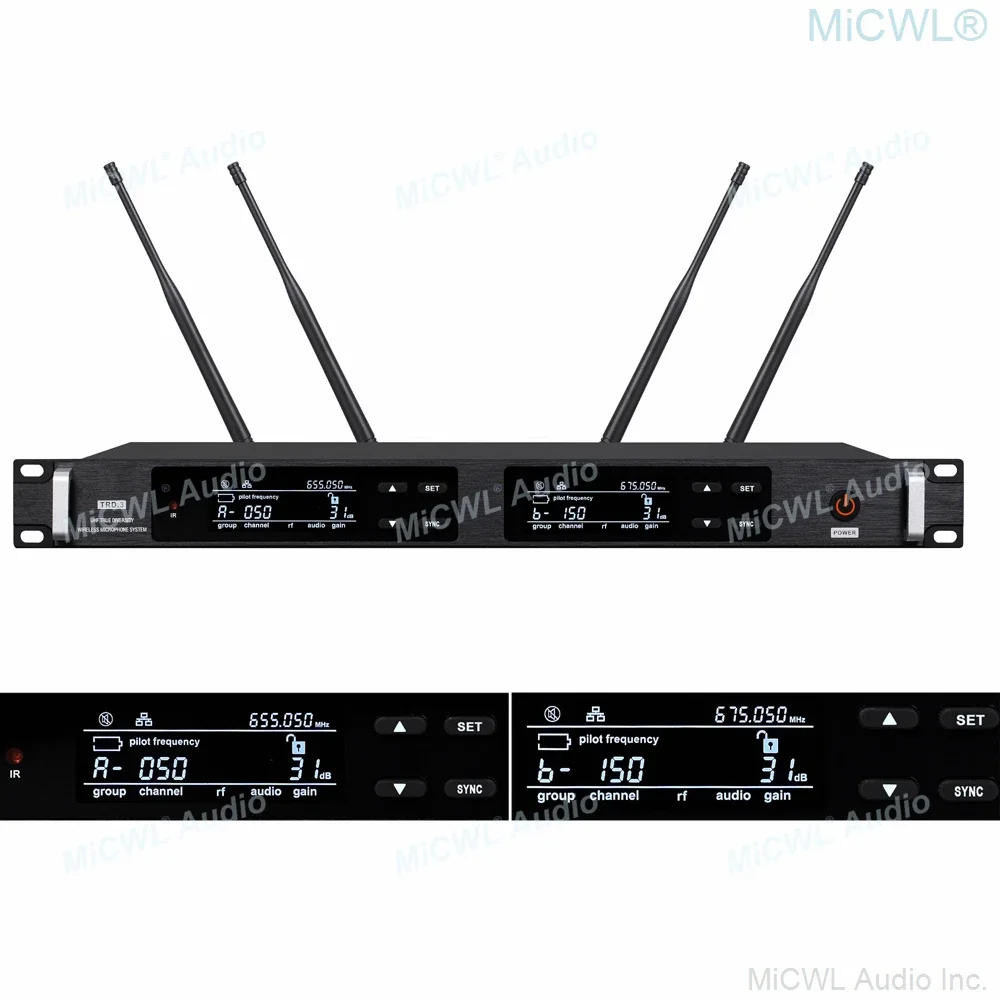 نظام ميكروفون لاسلكي عالي الجودة UHF 2 قناة ULXD24 Master مع هوائي ديناميكي محمول 4 هوائي تنوع حقيقي #3