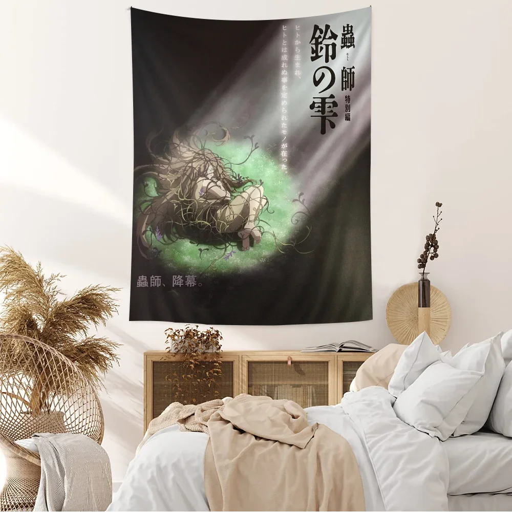 Anime Mushishi Colorful Tapestry Wall Hanging Bohemian Wall Tapestries Mandala Wall Art Decor view 2