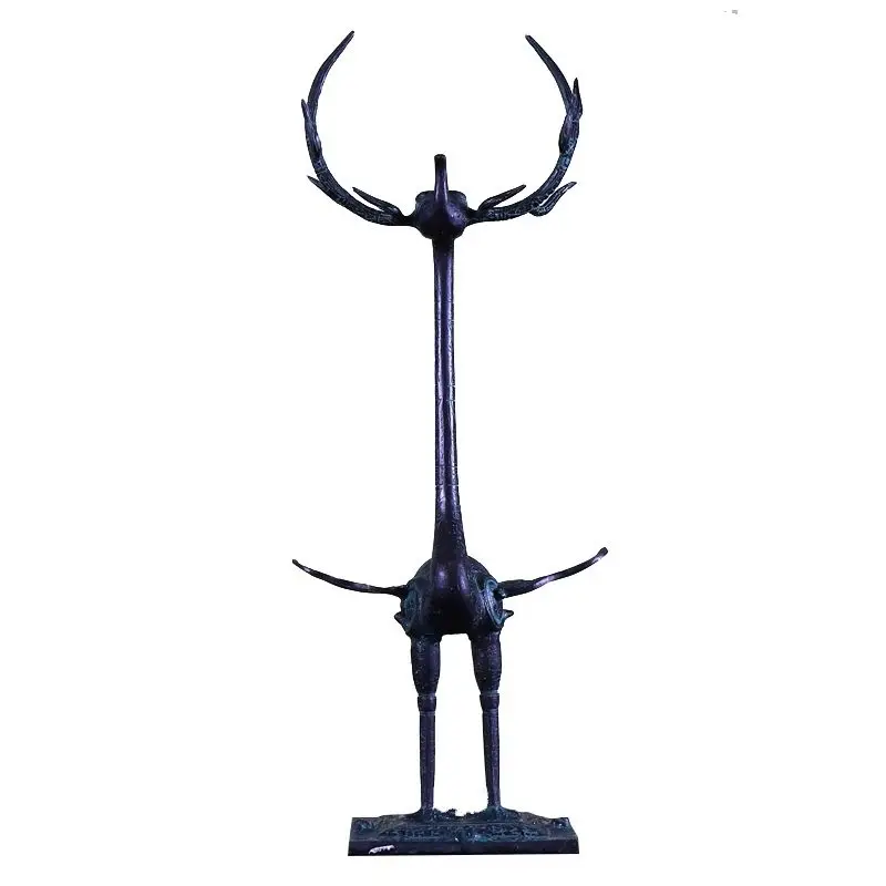 Pure copper antlers and cranes, bronzes, ancient style ornaments, film and television props, antique crane gifts