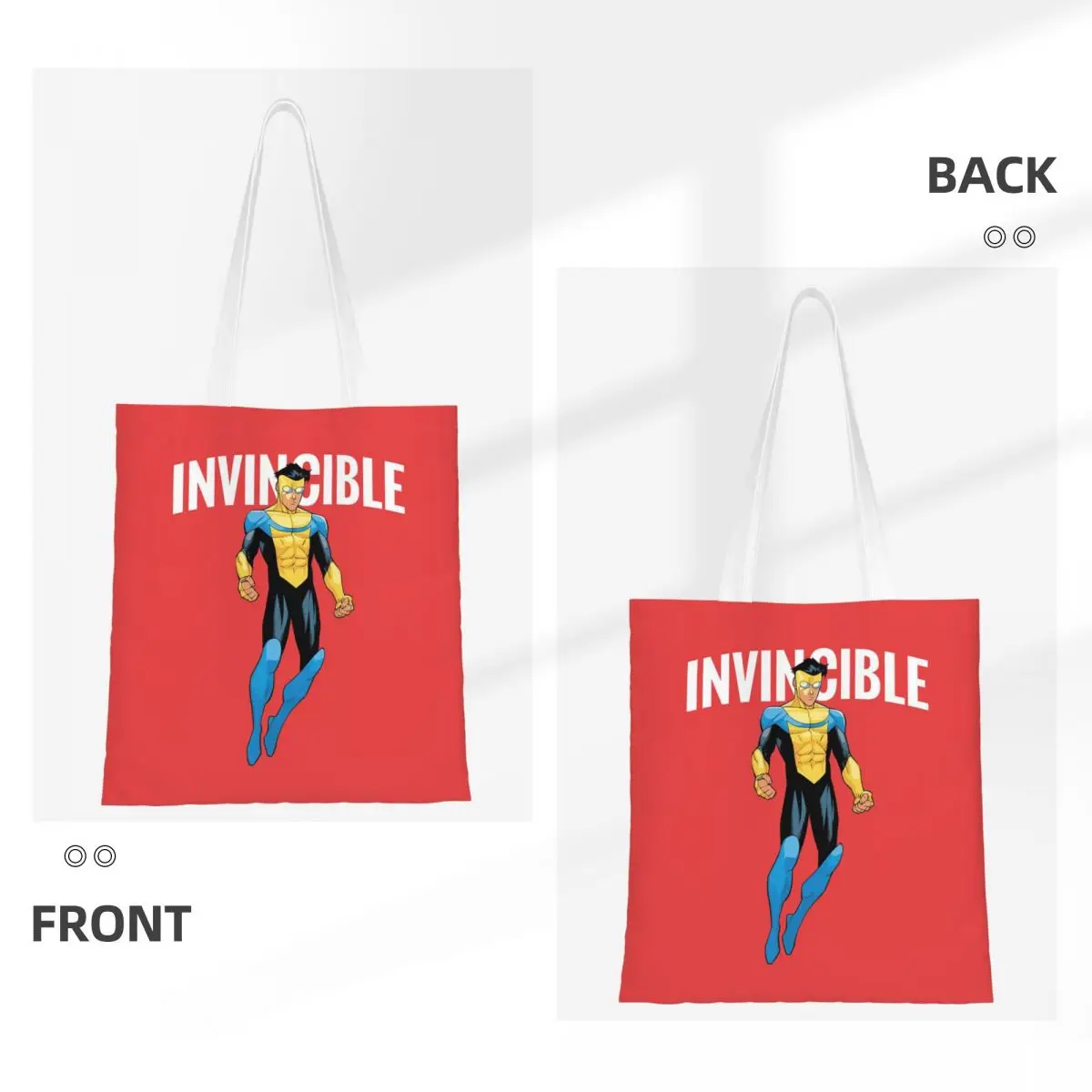 TV Series Invincible Mark Grayson  Shopping Bags Girls Canvas The Tote Bag Folding Women Shoulder Tote Travel Handbag