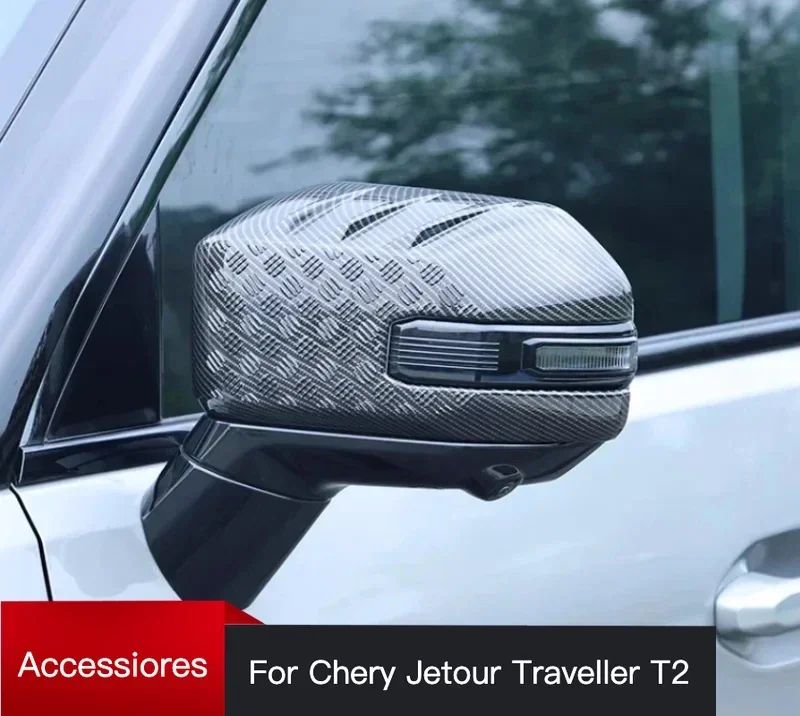 

Car Rearview Mirror Cover Modified Carbon Fiber Reversing Mirror Cover Exterior Parts For cherryJETOUR Traveler T2 2023 2024