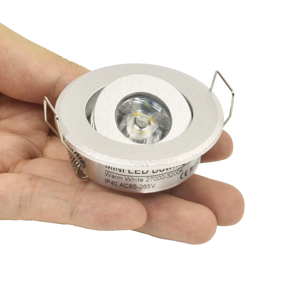 LEDSONLINE 2pc Mini LED Spot 1W 3W 4W Mini5W 5W 7W Light Spot Light Resessed Ceiling Downlight Dimmable Adjustable Silver Body